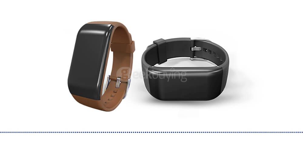 R1 Bluetooth 4.0 Smartband Dynamic Heart Rate Monitor Fitness Tracker Remote Camera Call Reminder IP67 Waterproof for Android iOS - Brown