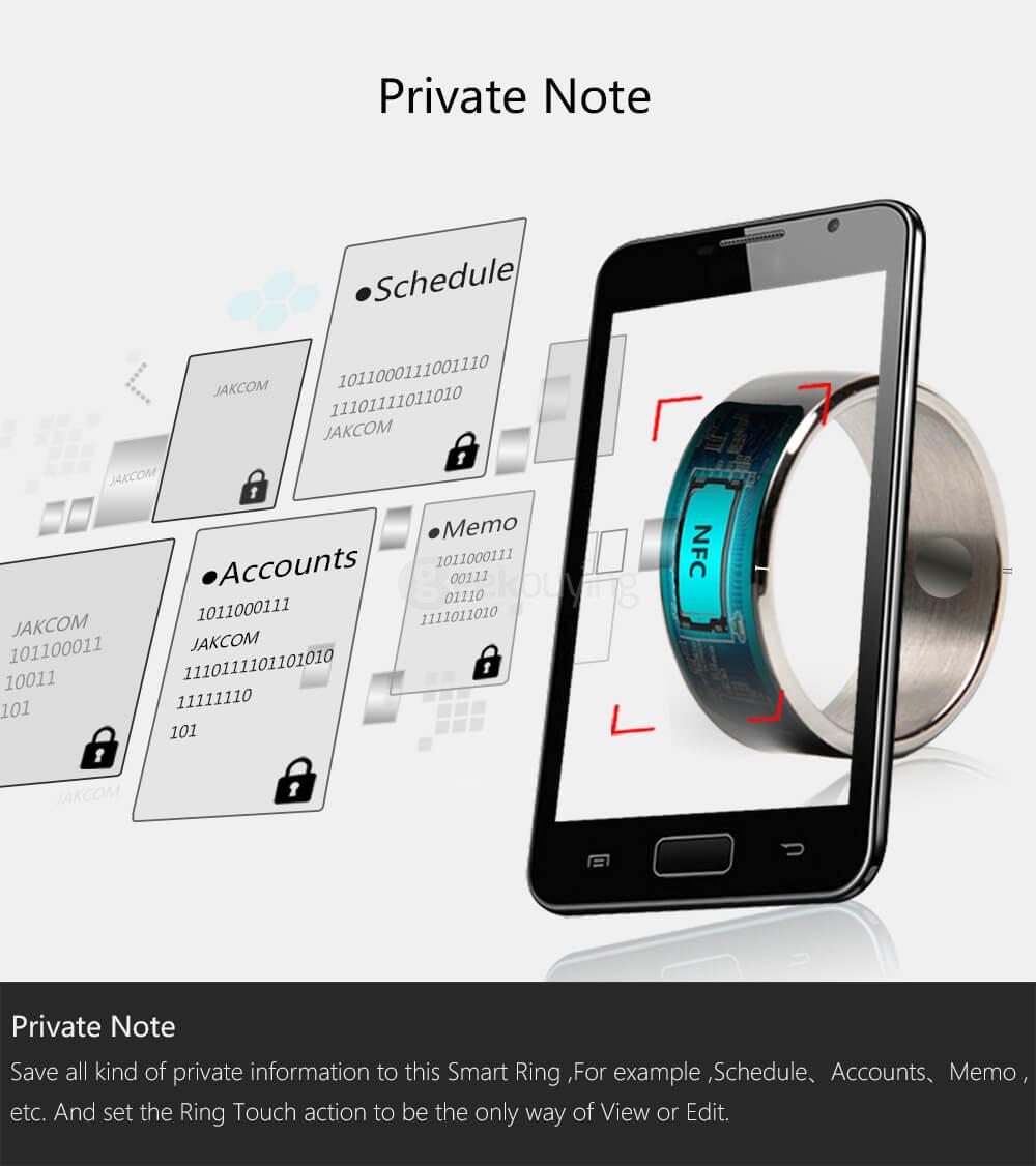 Size 9 Jakcom R3F Smart Ring Waterproof Wearable Ring for NFC Electronics Mobile Phone Android Smartphone - Black