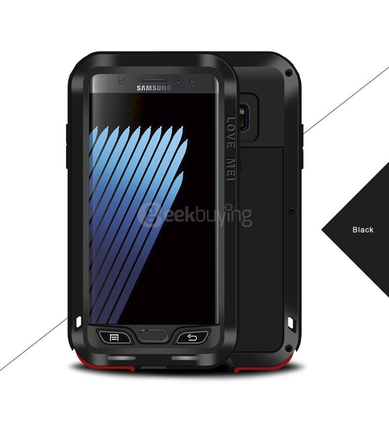 Love Mei Case Dirt-proof Snow-proof And Shock-proof Metal Shell Rugged Case For Samsung Galaxy Note 7 - Black