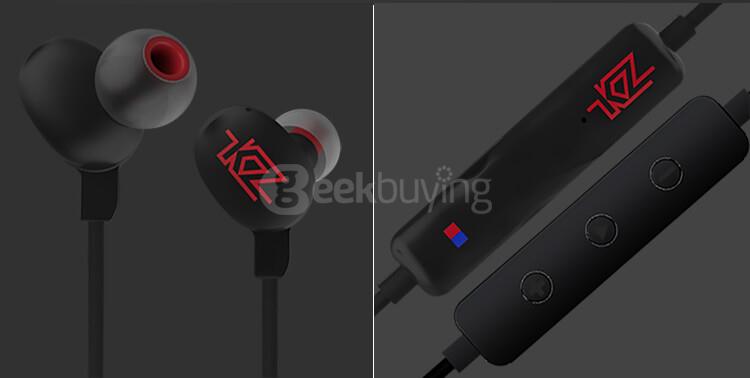 KZ-HDSE Bluetooth CSR4.1 Sports Earbuds with Dual Stereo MIC APTX Music Earphones For iPhone Sumsang - Black