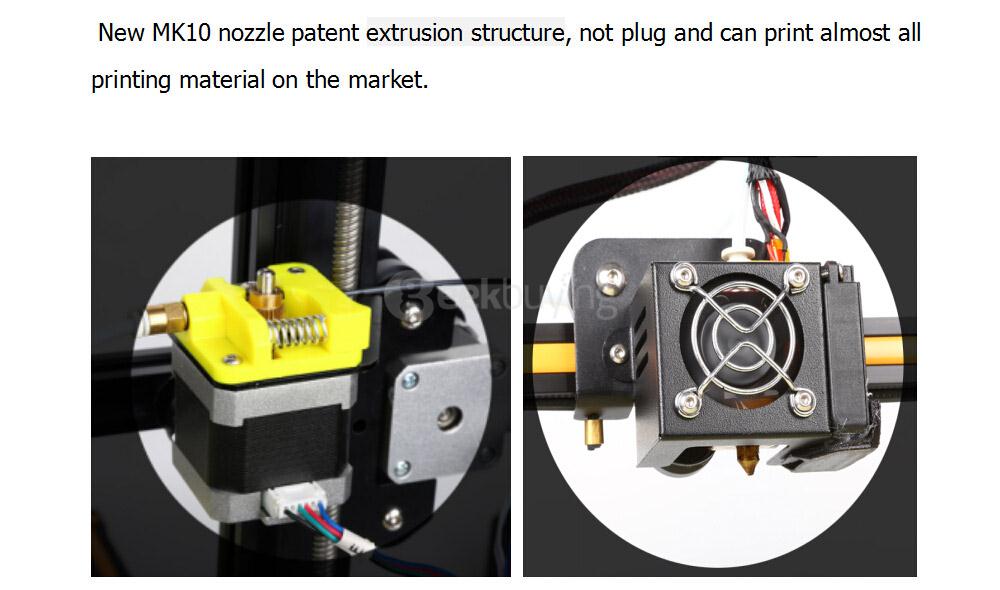 Creality3D CR-10 High Accuracy 3D Desktop Printer Support TF Card / Online Print - Black