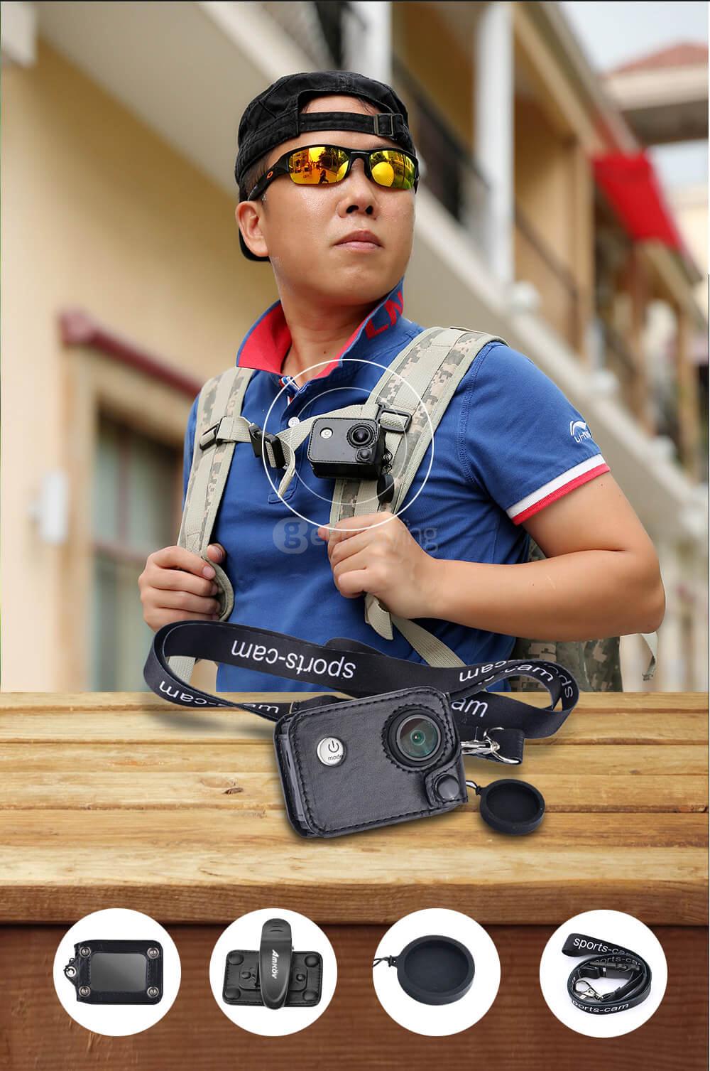 Amkov AMK-SJ Camera Case Detachable 180 Degree Rotation Camera Bag for SJCAM Camera