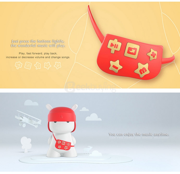Original Xiaomi Mi Rabbit Bluetooth 4.0 Wireless Speaker Support SD Card - Red