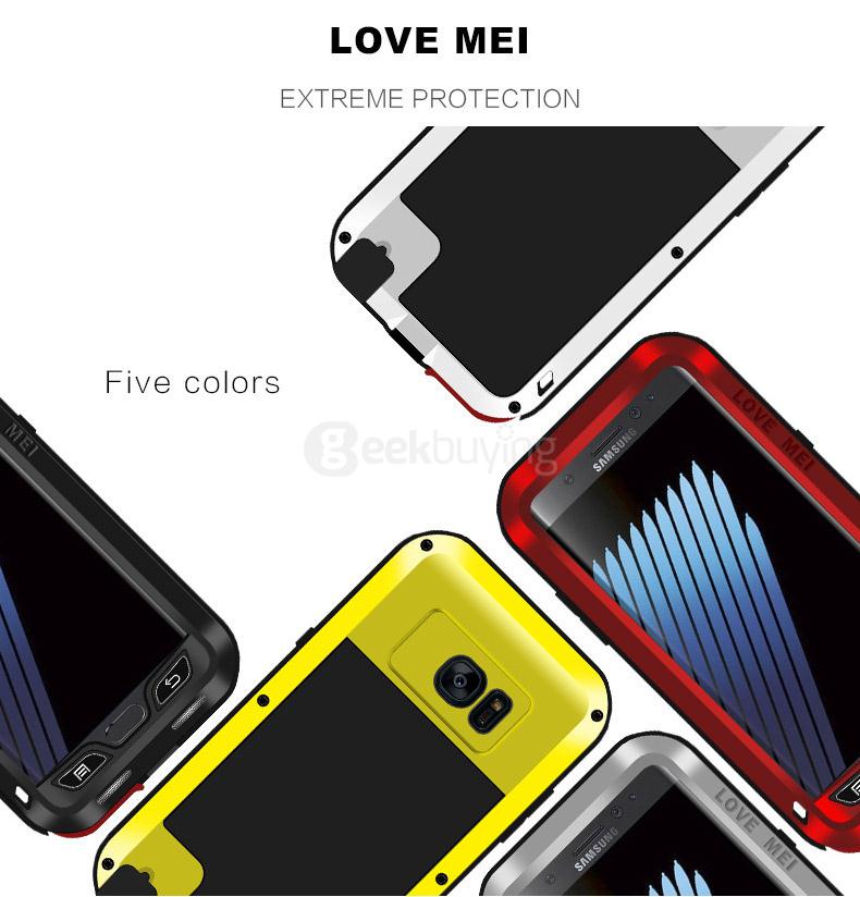 Love Mei Case Dirt-proof Snow-proof And Shock-proof Metal Shell Rugged Case For Samsung Galaxy Note 7 - Black