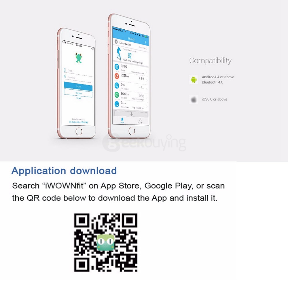 iWOWNFIT i6 Pro Bluetooth 4.0 Smart Wristband Heart Rate Monitor / Multi-Sports Tracker / Call Reminder / Remote Camera / Find Phone for Android iOS - Black