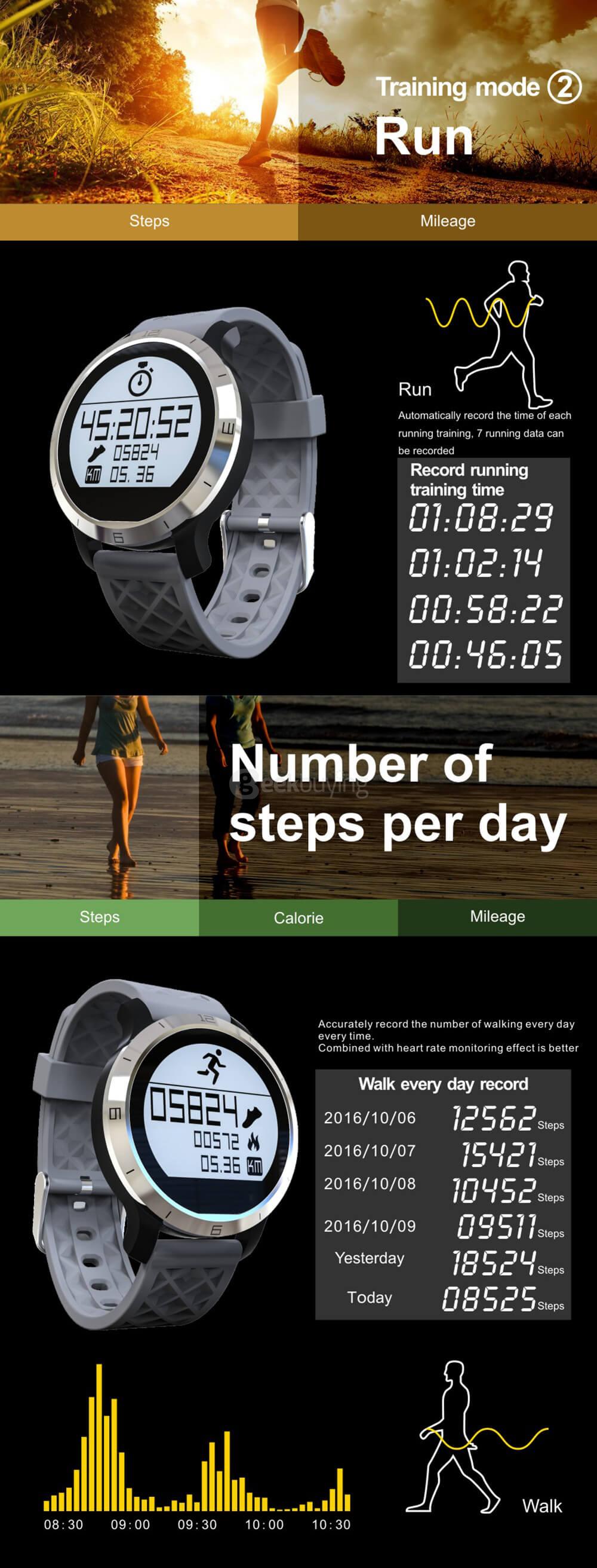 Makibes F69 Pro Sports Smart Watch IP68 Waterproof Swimming Mode Heart Rate Tracker Sleep Monitor Pedometer Call/SMS Reminder for Android iOS - Yellow