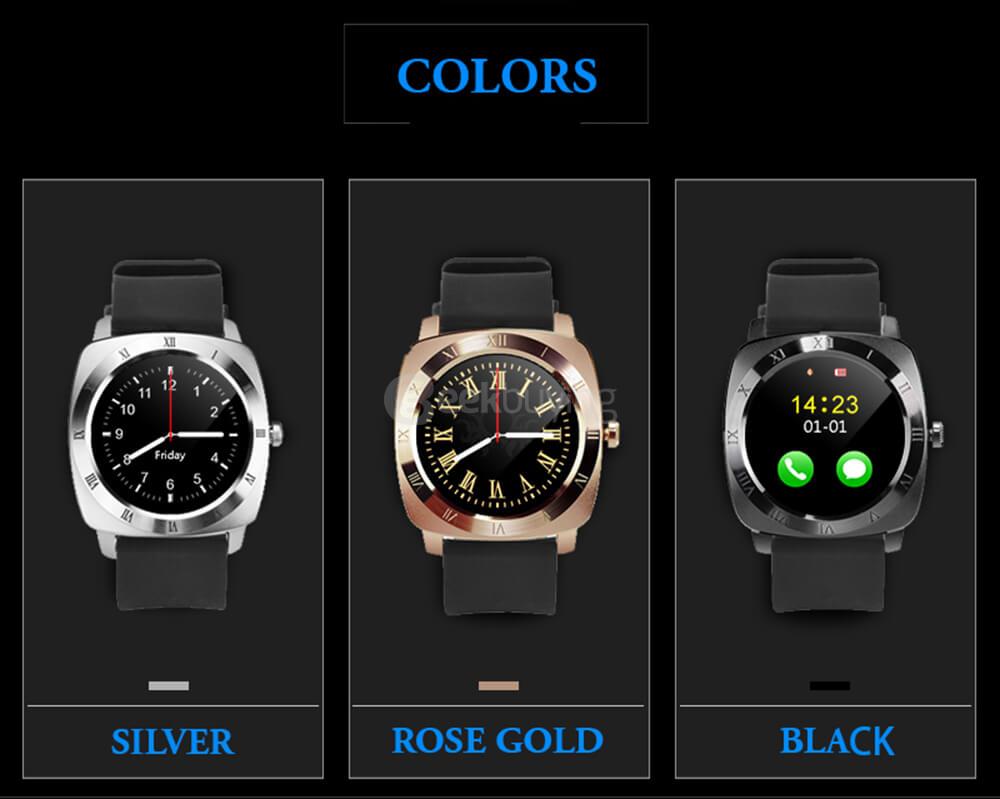 X3 2G Smart Watch Phone Sport Version 1.33 inch MTK6261 Pedometer Sleep Monitor Sedentary Reminder Support SIM TF Card 1.3MP Camera - Gold