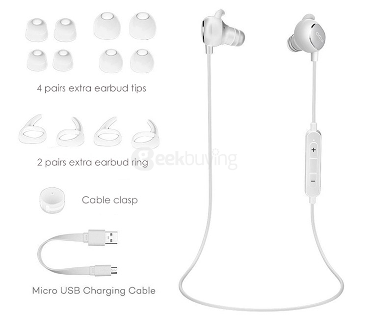 QCY QY19 Bluetooth 4.1 Sport Earphones with Mic On-cord Control / CVC6.0 Noise Cancelling / IPX4 Sweatproof - Green