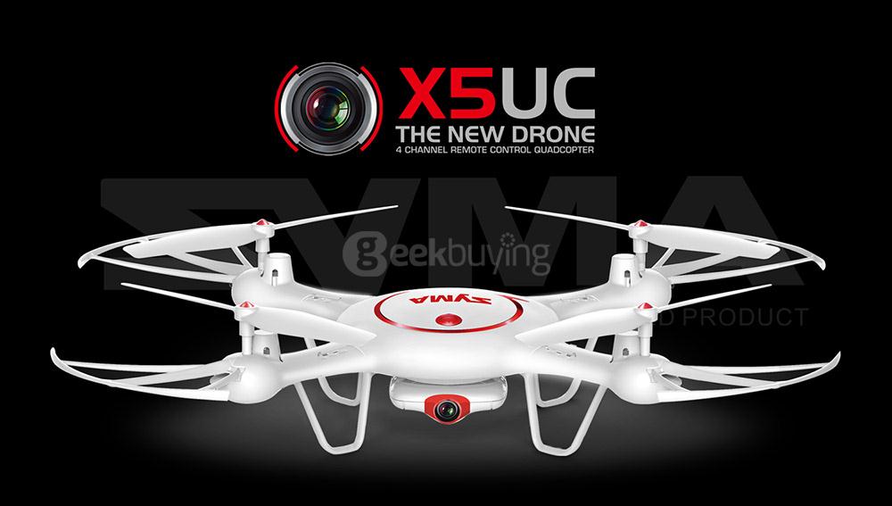 SYMA X5UC 2MP Camera Altitude Hold Mode Dual Battery 2.4G 4CH 6Axis RC Quadcopter RTF - White