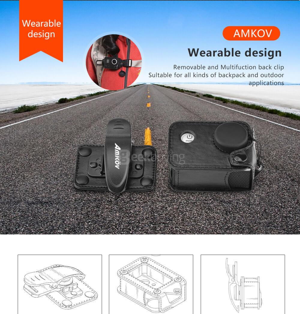 Amkov AMK-SJ Camera Case Detachable 180 Degree Rotation Camera Bag for SJCAM Camera