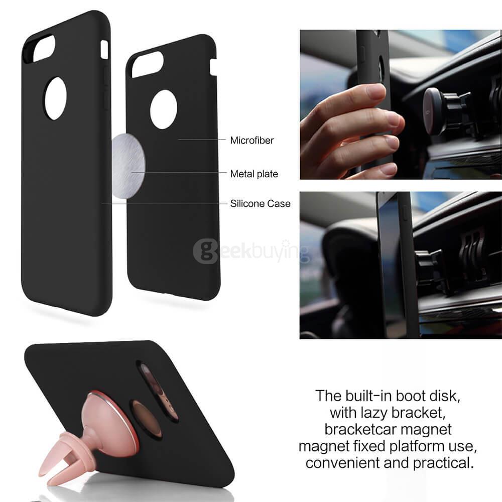 ROCK Touch Series Silicone Case Skin-like Protection Shell Back Cover For iPhone 7 Plus - Black