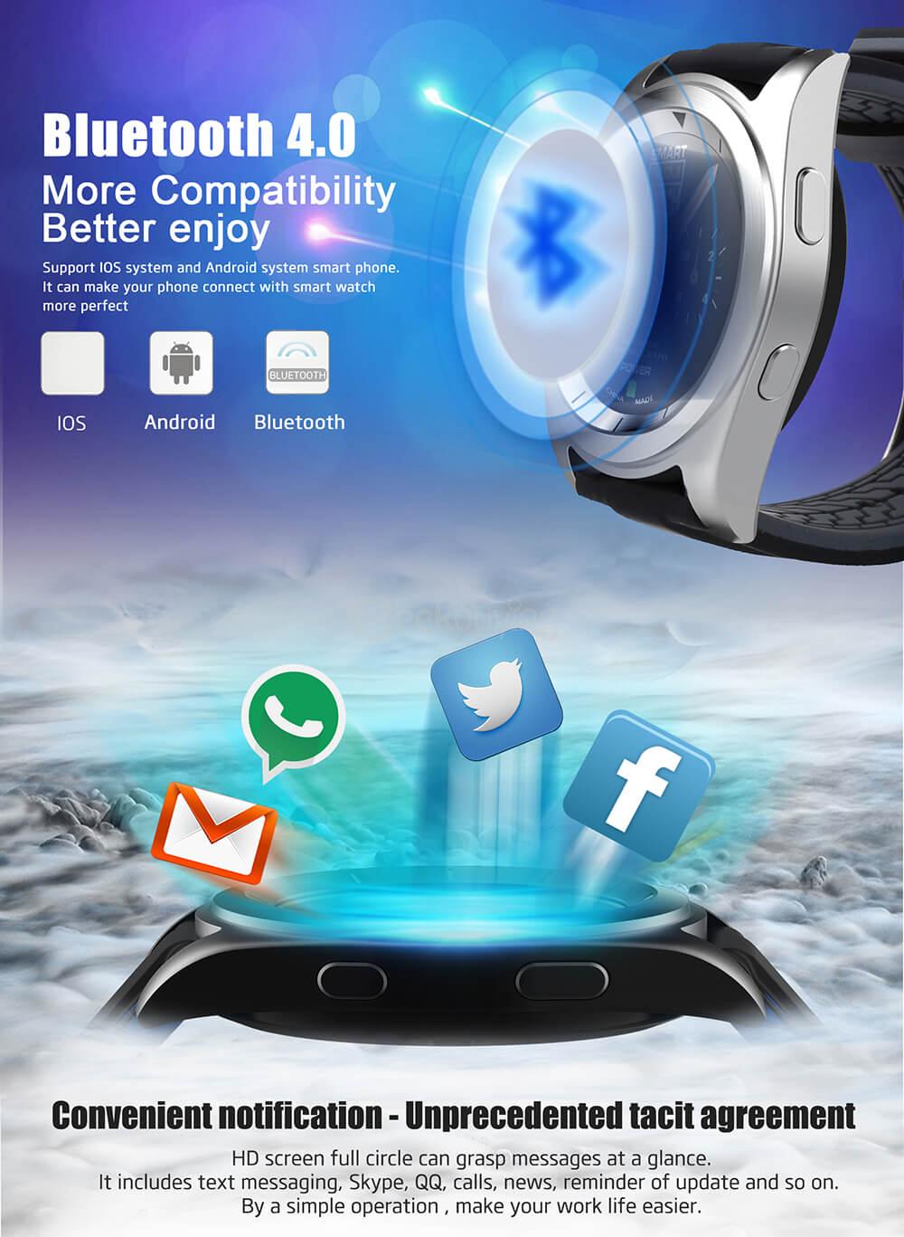 NO.1 G6 (EU/US Languages) Bluetooth 4.0 Smart Watch MTK2502 Heart Rate Monitor Sports Fitness Tracker for Android iOS (Metal Strap) - Silver