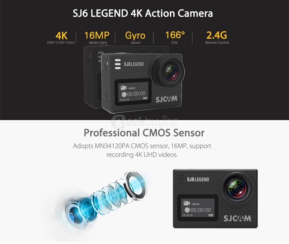 Original SJCAM SJ6 LEGEND 4K WiFi Action Camera Novatek NTK96660 2.0