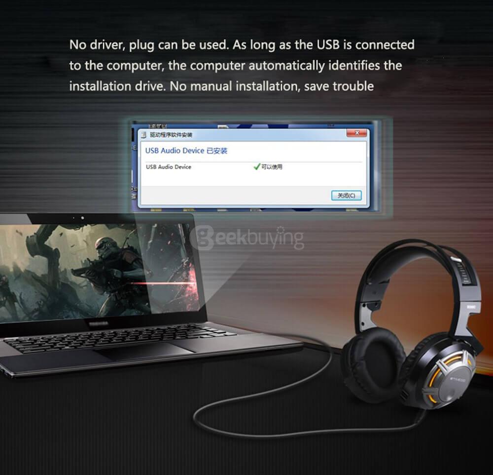SOMIC G926 Stereo Gaming Headsets with Mic Sound Localization LED Light for Game Player - White