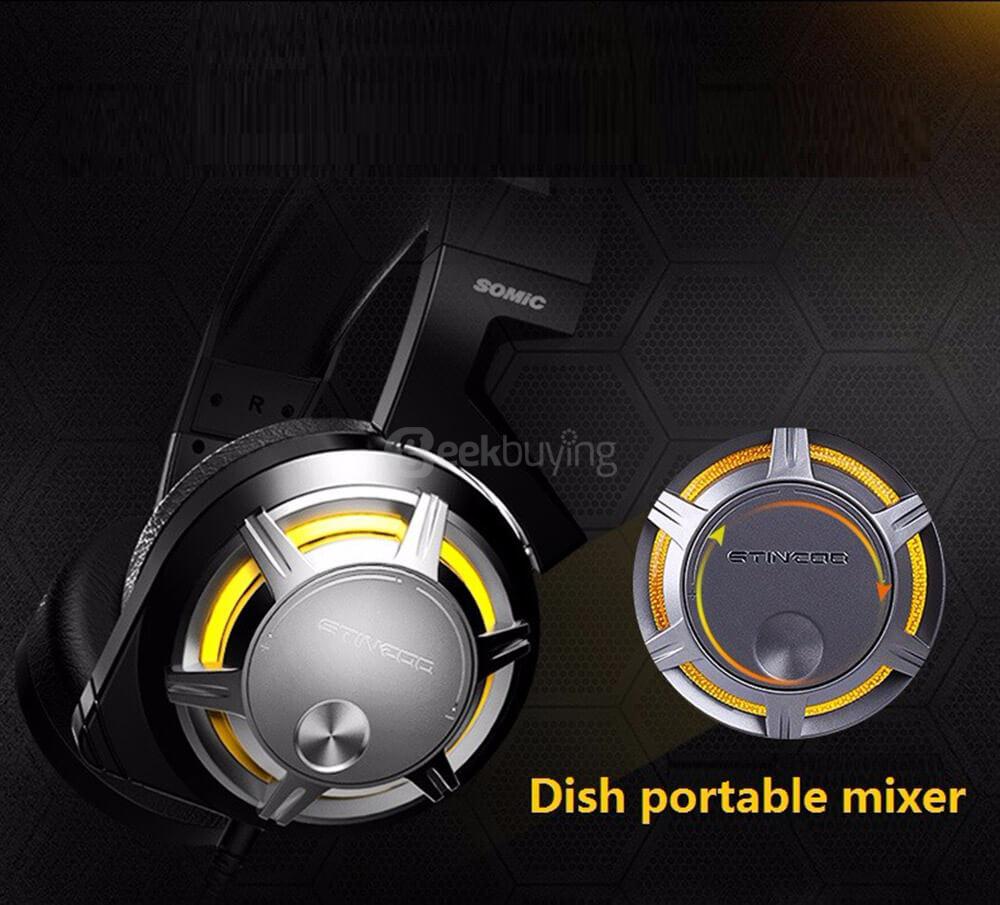 SOMIC G926 Stereo Gaming Headsets with Mic Sound Localization LED Light for Game Player - White