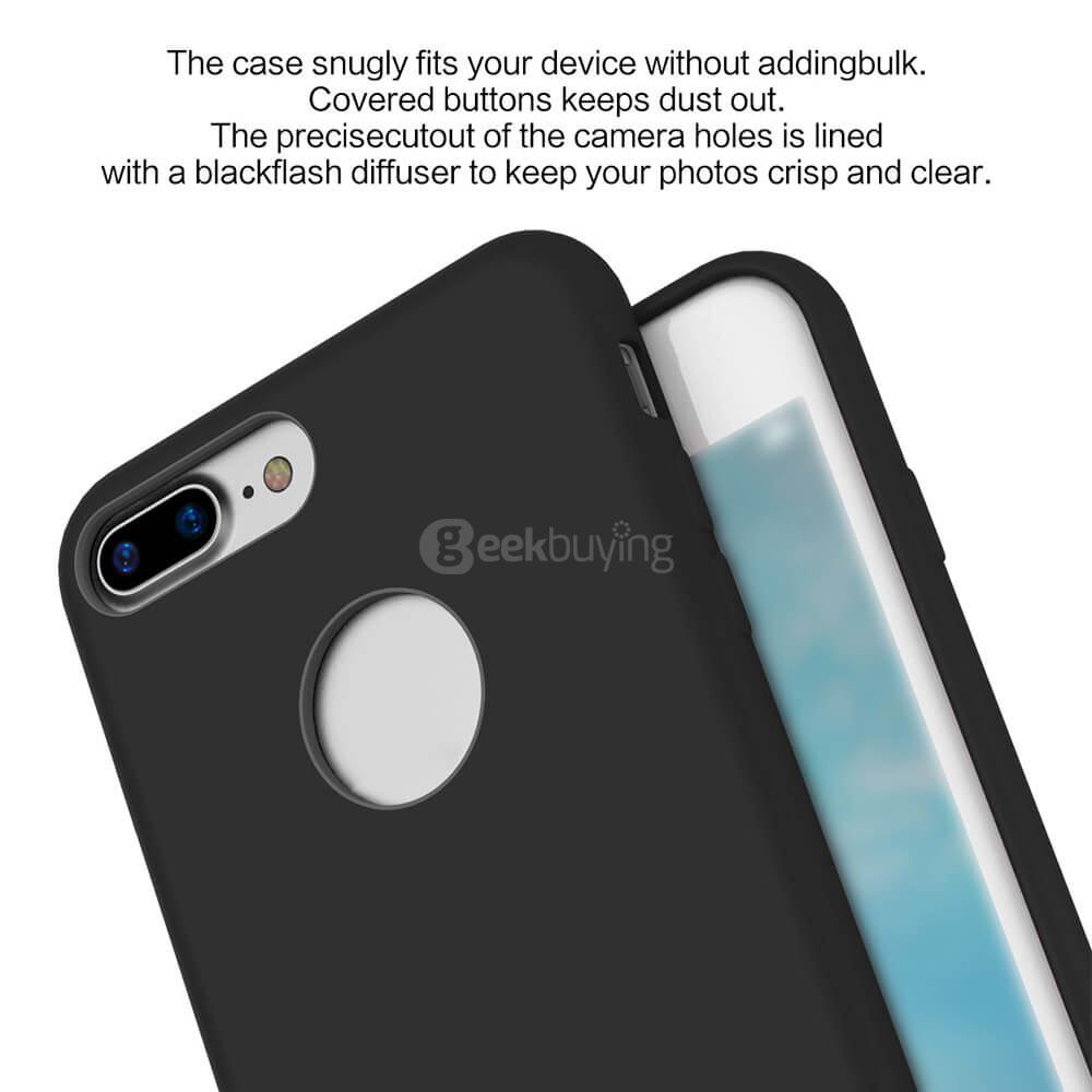 ROCK Touch Series Silicone Case Skin-like Protection Shell Back Cover For iPhone 7 Plus - Black