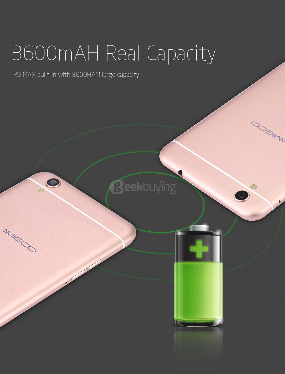 AMIGOO R9 Max 6.0inch 2.5D Screen Android 5.1 3G Smartphone MT6580 Quad Core 1.3GHz 1GB RAM 8GB ROM 8.0MP Bluetooth WIFI GPS - Black