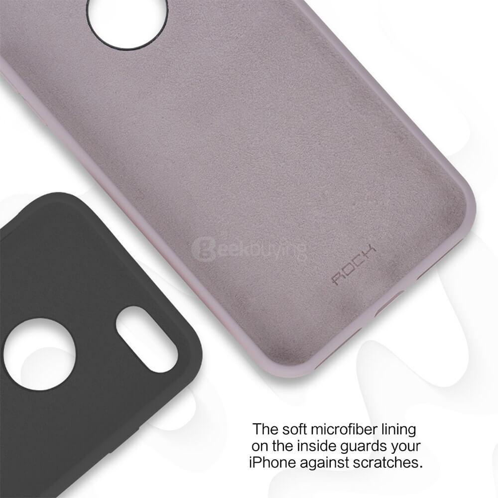 ROCK Touch Series Silicone Case Skin-like Protection Shell Back Cover For iPhone 7 Plus - Black