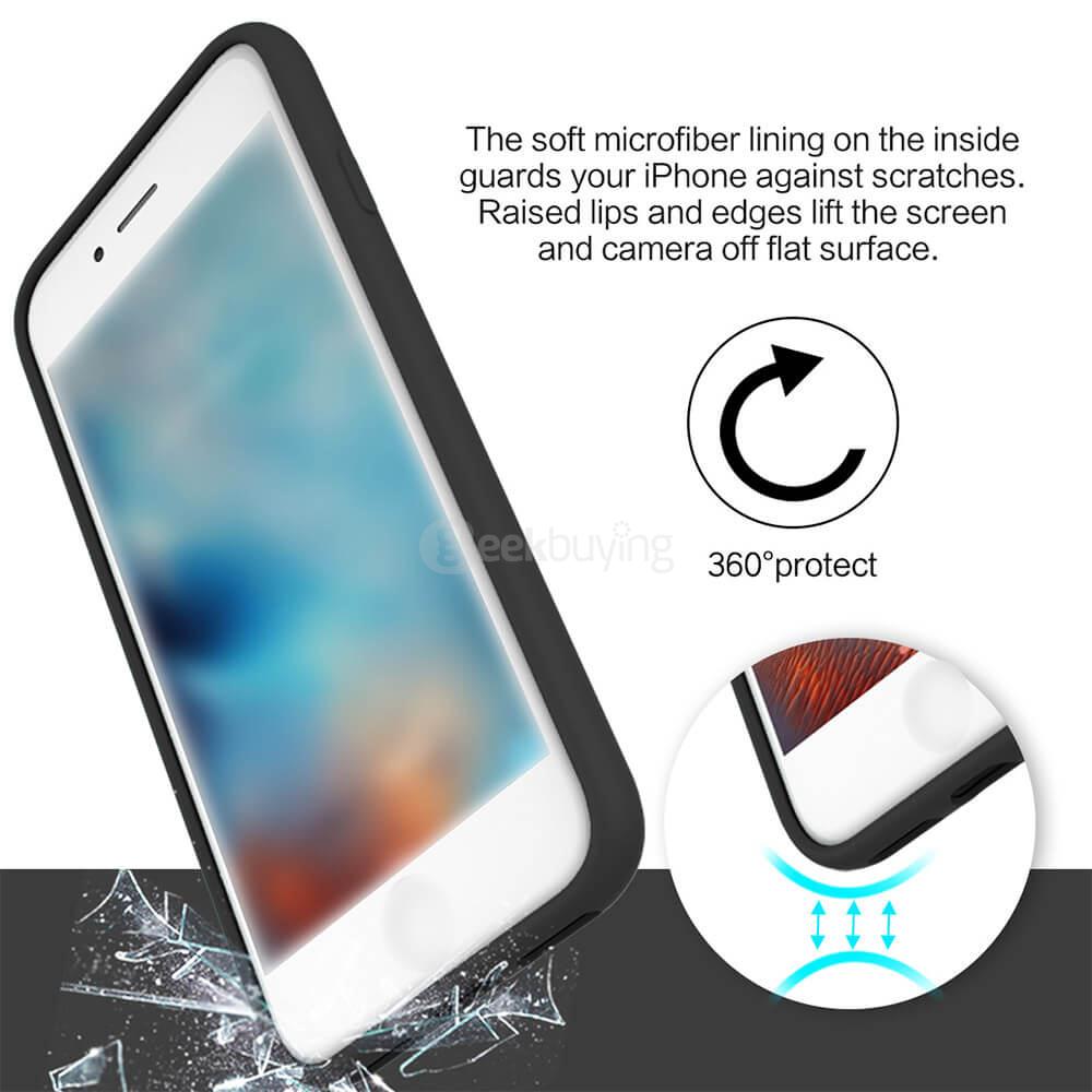 ROCK Touch Series Silicone Case Skin-like Protection Shell Back Cover For iPhone 7 Plus - Black