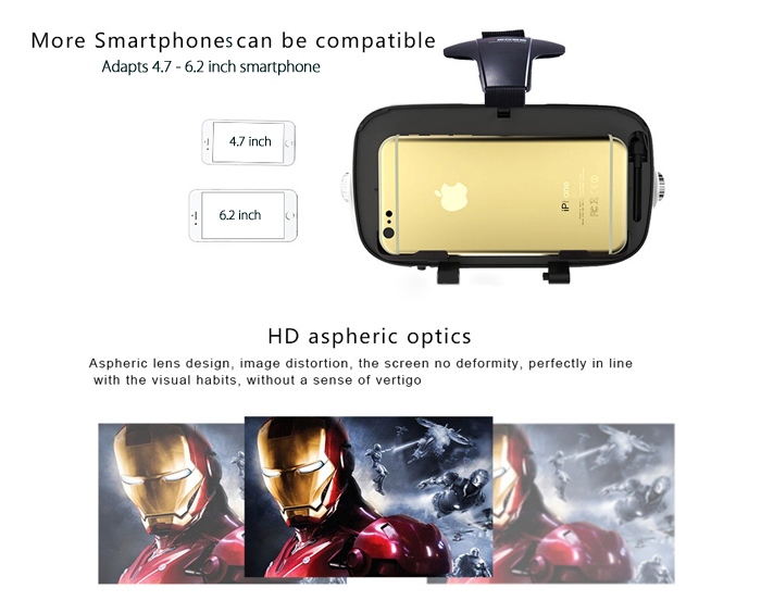 VR BOSS FOV120 Immersive 3D VR Virtual Reality Headset IPD Focus Adjustable Volume Control Call Answering