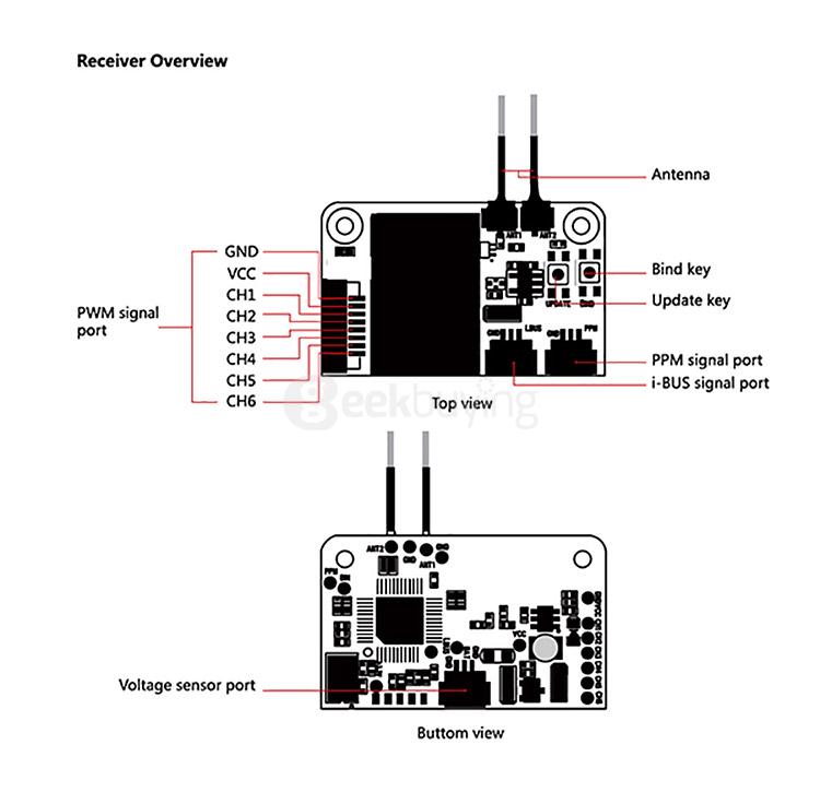 Flysky FS-i6X 2.4GHz 10CH AFHDS 2A RC Transmitter With X6B i-BUS Receiver