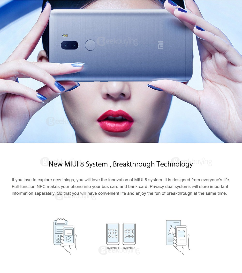 Xiaomi Mi 5S Plus 5.7inch FHD MIUI 8 Android 6.0 4G LTE Smartphone Qualcomm Snapdragon 821 Quad Core 4GB 64GB Dual Rear 13.0MP Touch-ID NFC Type-C - Rose Gold