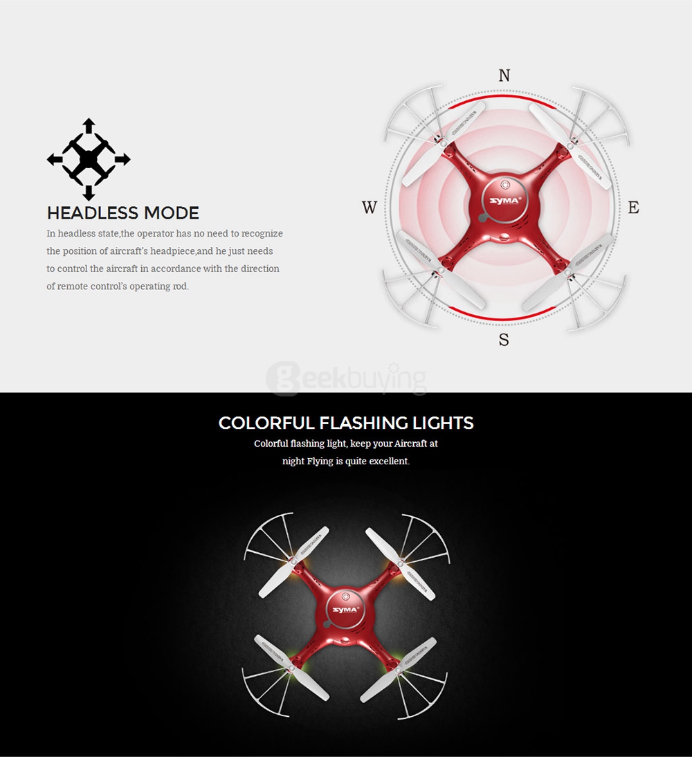 SYMA X5UW WIFI FPV With 720P HD Camera Altitude Hold Mode 2.4G 4CH 6-Axis Gyro RC Quadcopter RTF - Red