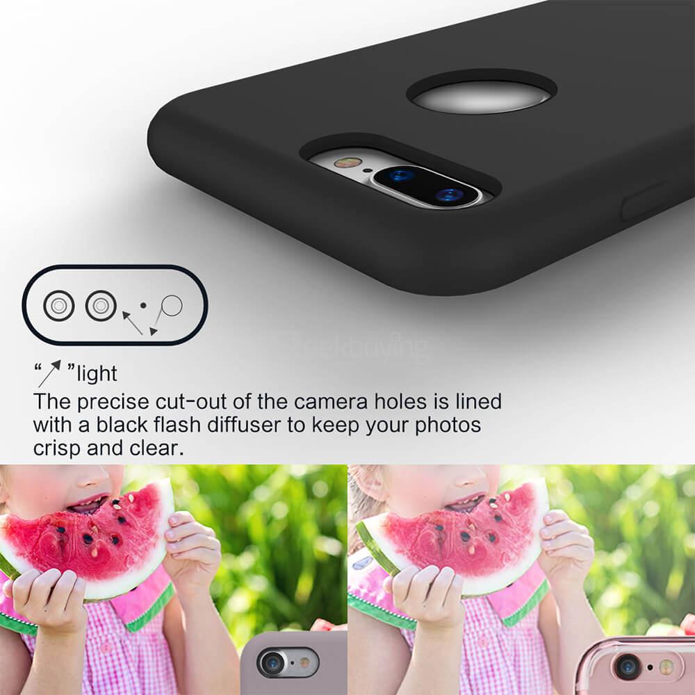 ROCK Touch Series Silicone Case Skin-like Protection Shell Back Cover For iPhone 7 Plus - Black