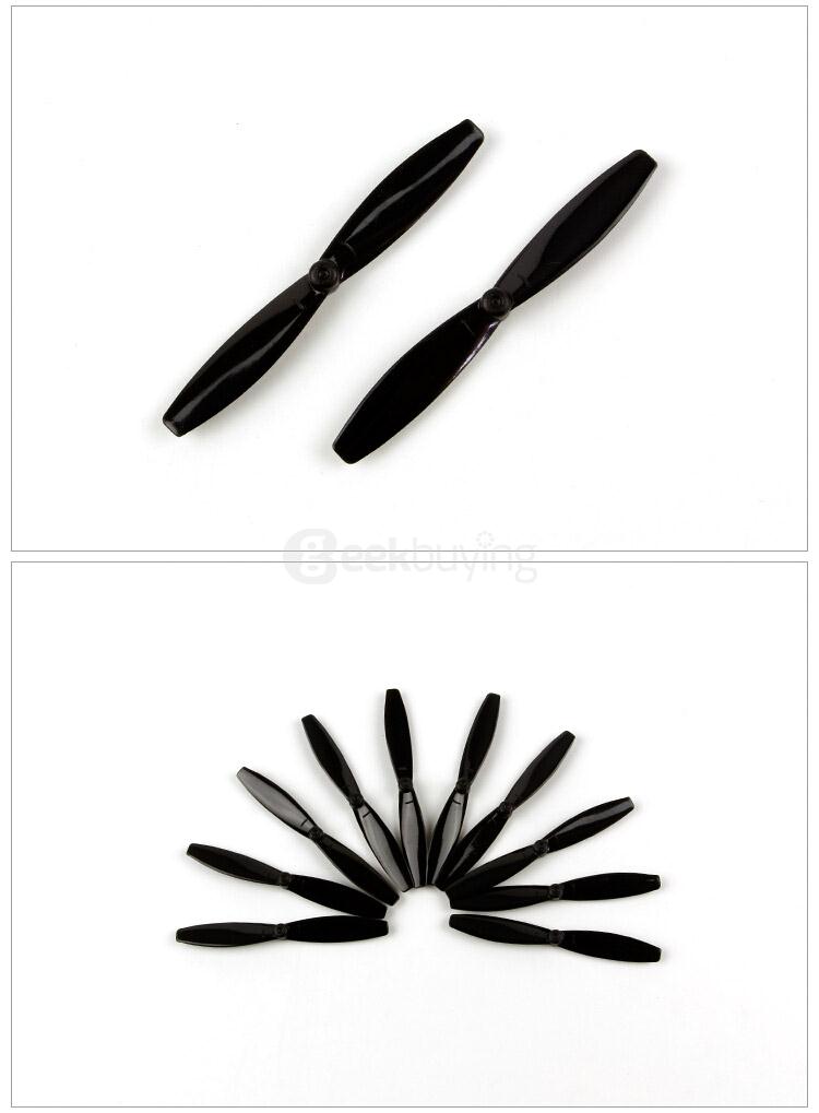 10 Pairs 65mm Blade Propeller CW CCW for Tiny Micro FPV Racing Quadcopter - Random Color