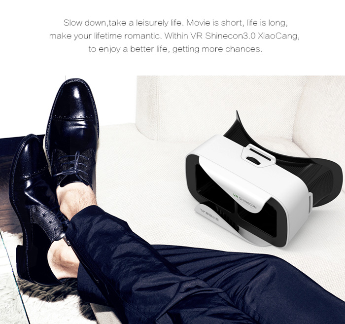 VR SHINECON FOV90 IPD Adjustable 3D VR Virtual Reality Headset for 4.7-6 inches Smartphones - White