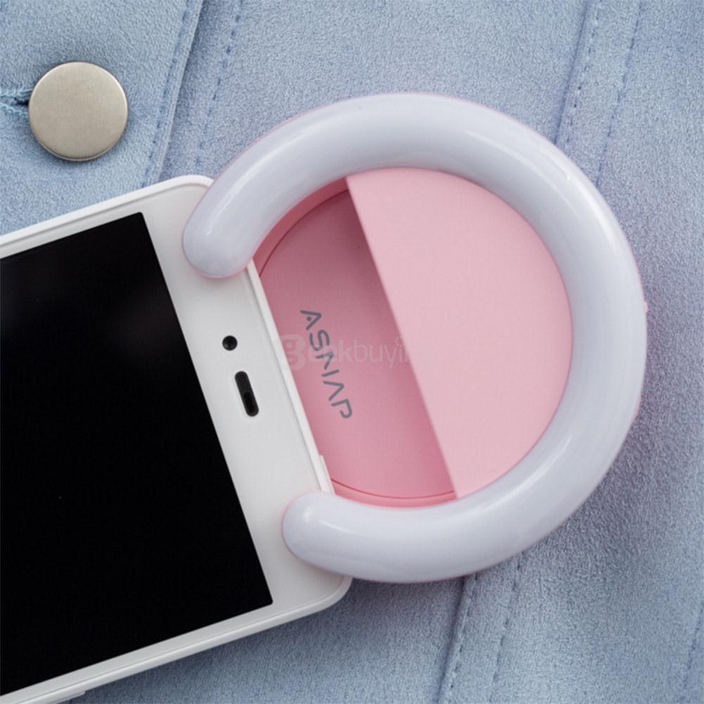 ASNAP Smart Ring Selfie Light LED Flash 5 Types Lighting Phone Fill Light For IOS And Android Devices - Pink