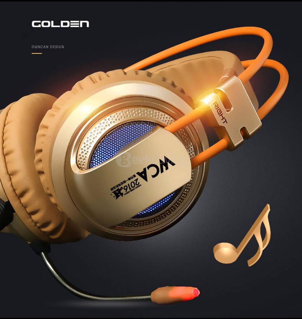 XIBERIA V10 Over-ear USB LED Gaming Headsets 3D Bass with Microphone 3.5mm Plug - Brown
