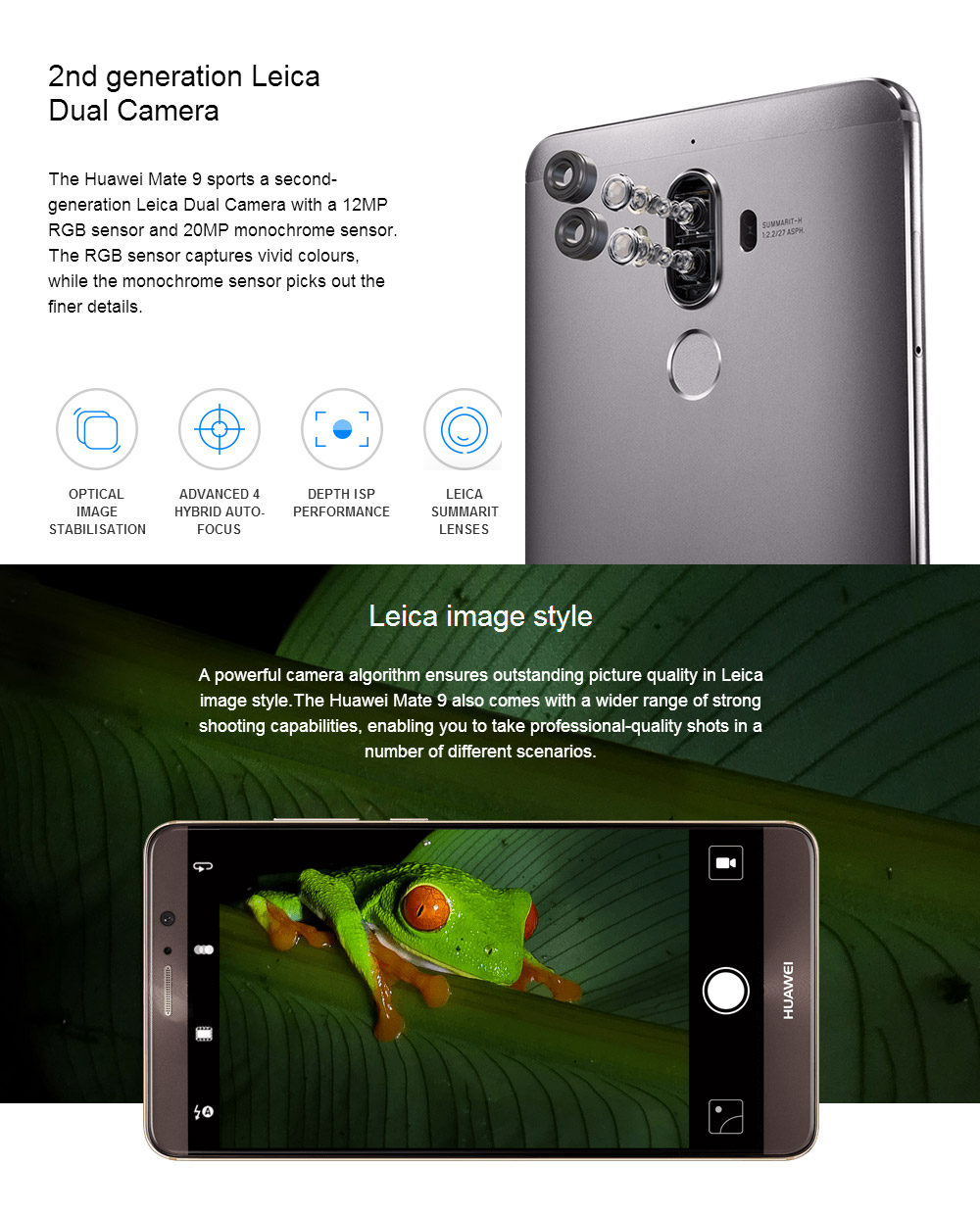HUAWEI MATE 9 MHA-AL00 5.9-inch FHD Android 7.0 Smartphone Hisilicon Kirin 960 Octa Core 4GB 64GB 20.0MP+12.0MP Dual Rear Cameras Touch ID SuperCharge Type -C - Mocha Brown