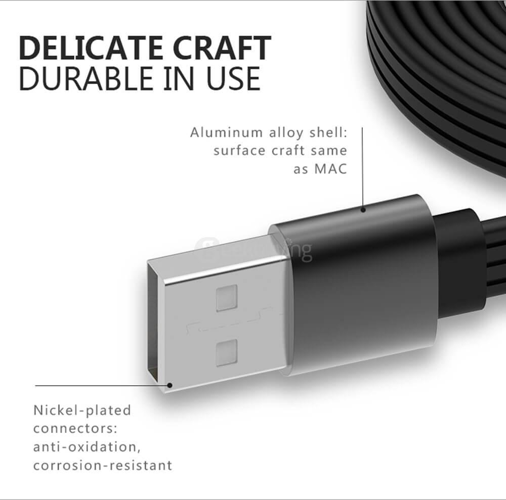 USAMS Yuet Series 8Pin Charging Cable 1 Meter Data Transfer Line Easy Storage Compatible For Apple Devices - White