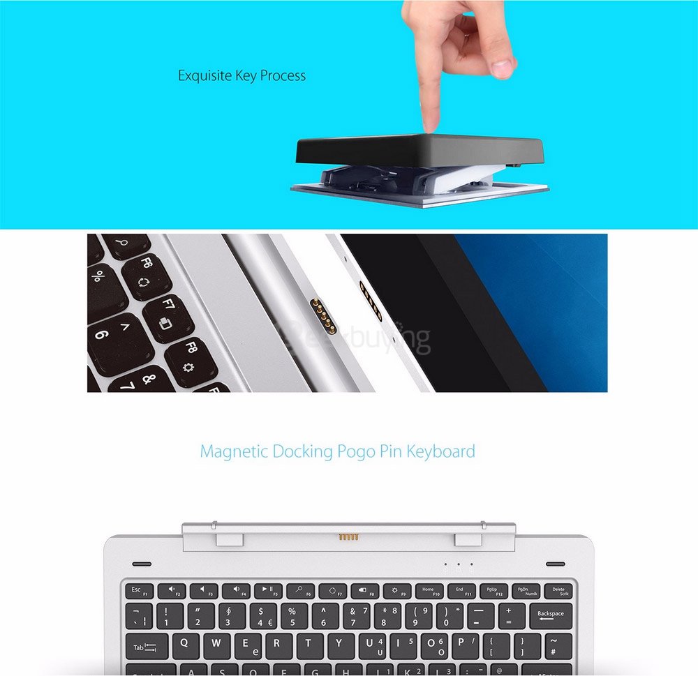 Original Teclast Tbook 12 Pro Docking Keyboard with Touchpad / Rotary Shaft Design - Silver