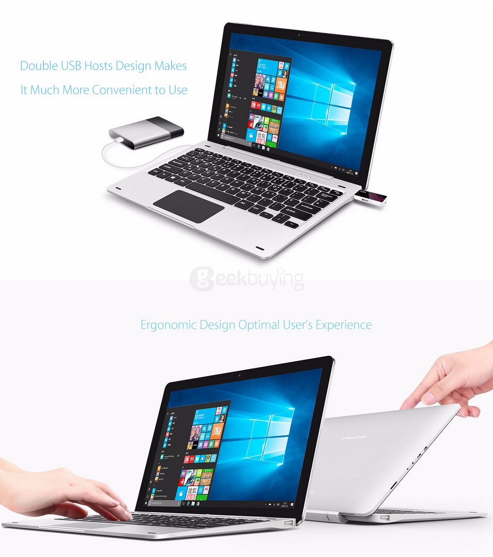 Original Teclast Tbook 12 Pro Docking Keyboard with Touchpad / Rotary Shaft Design - Silver