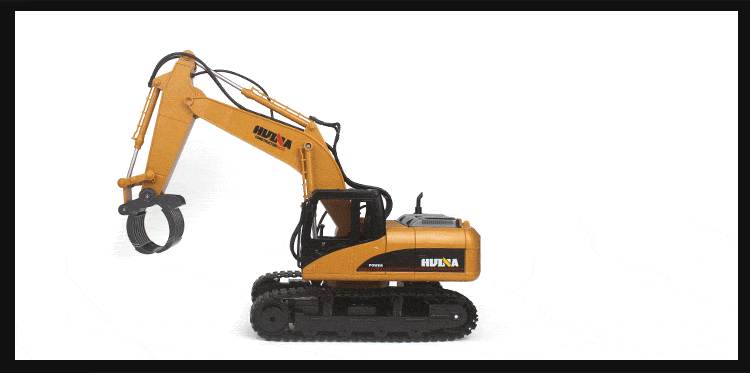 HuiNa Toys NO.570 2.4G 16CH 1/12 RC Excavator Metal Charging RC Car Toys