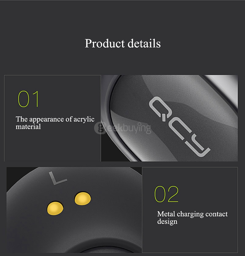QCY Q29 Mini Wireless Bluetooth 4.1 Dual Earphones With MIC Charging Box - Black