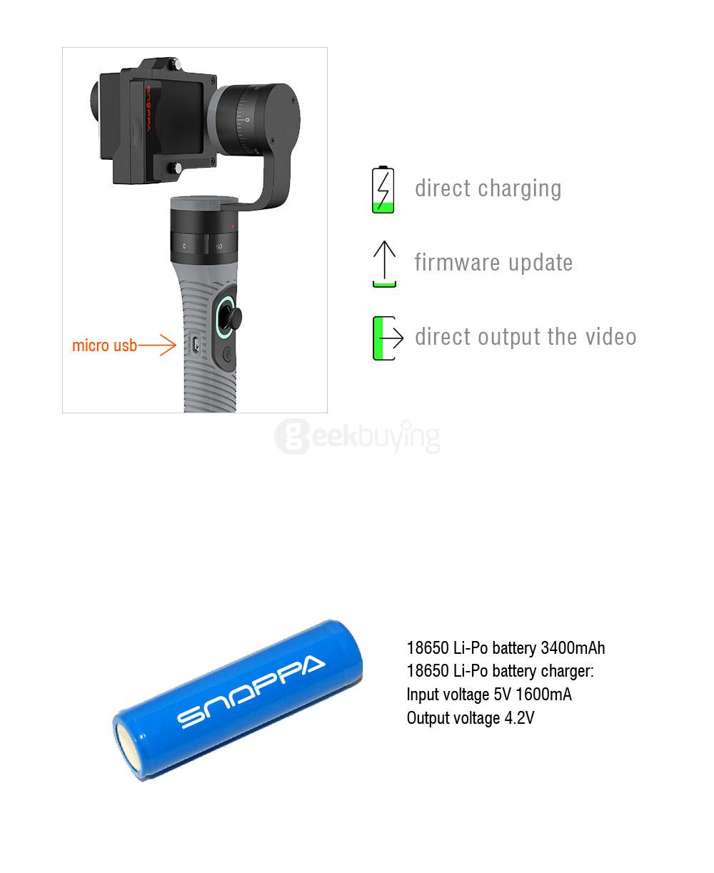 Original Snoppa SnoppaGo 3-Axis Handheld Gimbal for GoPro Hero4/3+/3 XiaoyiYI Action Cameras