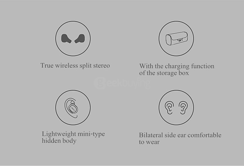 QCY Q29 Mini Wireless Bluetooth 4.1 Dual Earphones With MIC Charging Box - Black