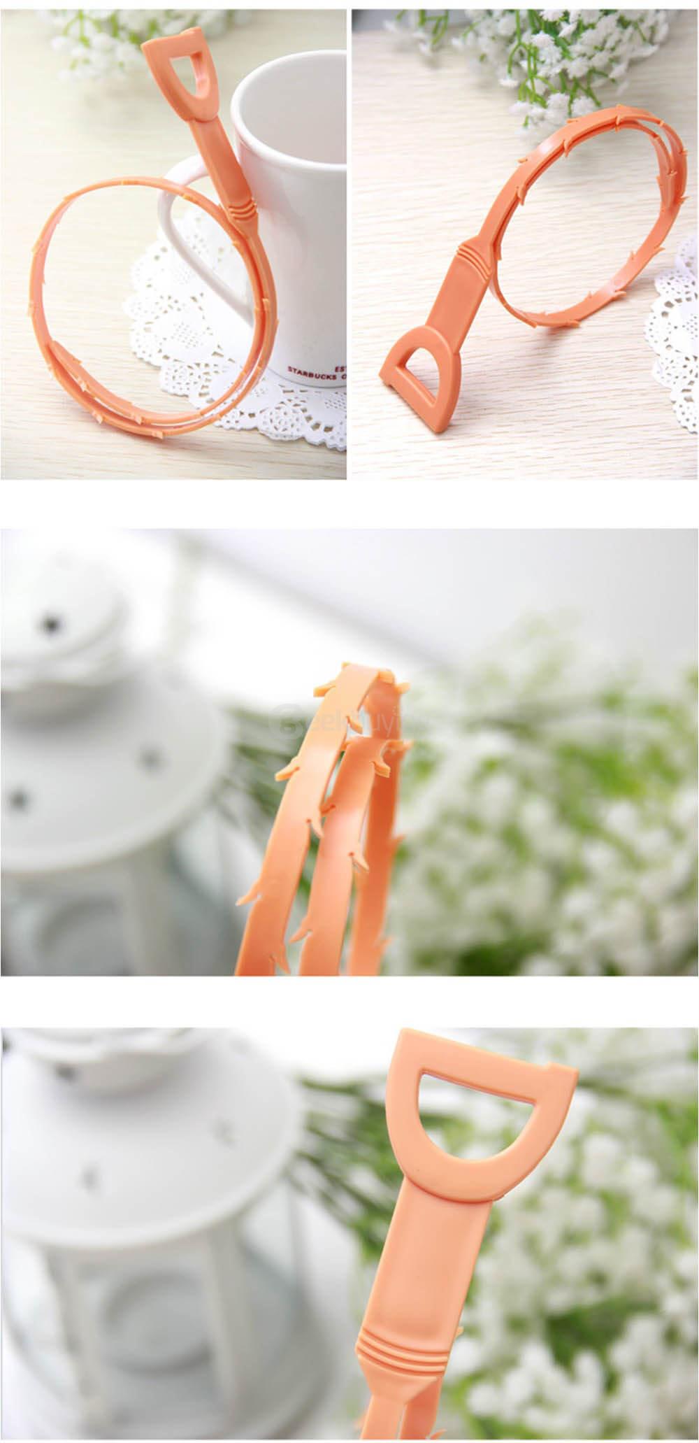 Plastic Sink Drain Dredge Pipeline Hook Hair Cleaning Tool Kitchen Cleaning Supplies - Orange