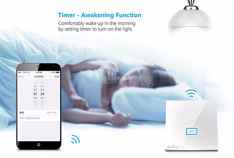 Broadlink TC2 Wifi 3 Gangs Touch Switch Panel Remote Control Light Controller - UK Standard