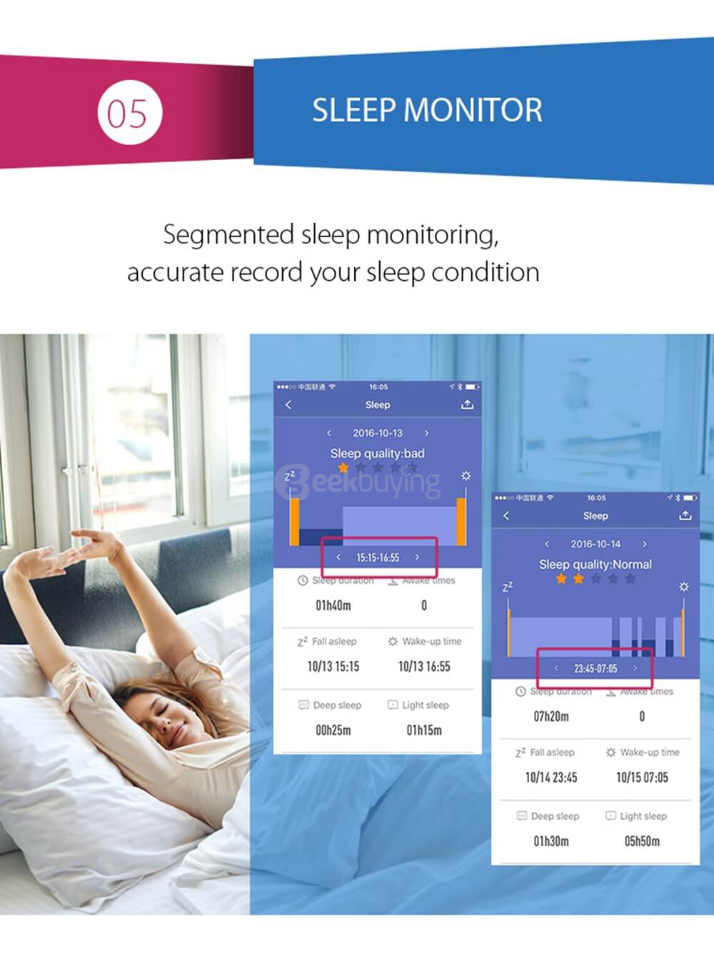 V07 Bluetooth 4.0 Heart Rate / Blood Pressure Monitor Smart Bracelet Arrhythmia Alert Health Tracker IP67 Waterproof For iOS Android - Blue