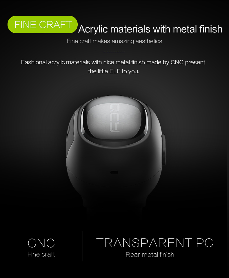 QCY Q26 Mini Wireless In-ear Bluetooth 4.1 Earphone Handsfree Stereo Music Sport Driving Earbud With Microphone - Black