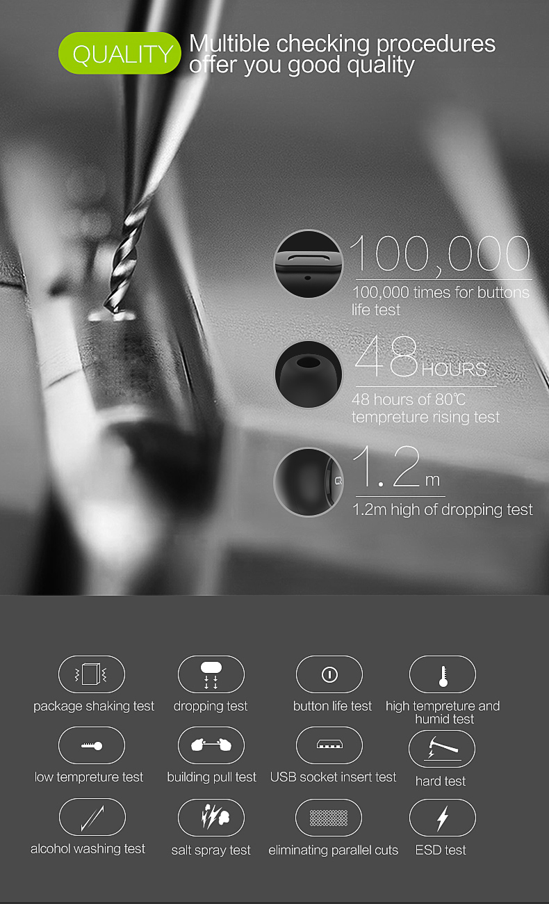 QCY Q26 Mini Wireless In-ear Bluetooth 4.1 Earphone Handsfree Stereo Music Sport Driving Earbud With Microphone - Black