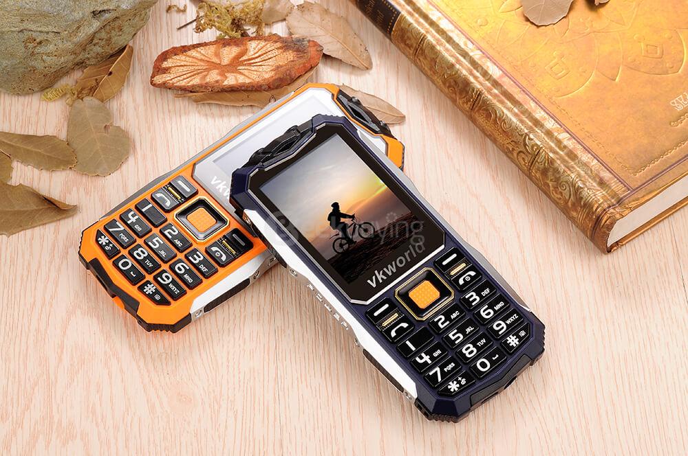 VKworld Stone V3S Rugged Phone Daily Waterproof Dustproof Shatterproof 2200mAh Long Standby BOX Speaker Dual LED Lights - Blue