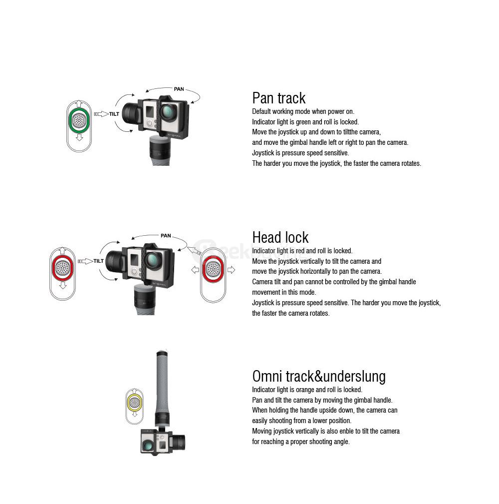 Original Snoppa SnoppaGo 3-Axis Handheld Gimbal for GoPro Hero4/3+/3 XiaoyiYI Action Cameras