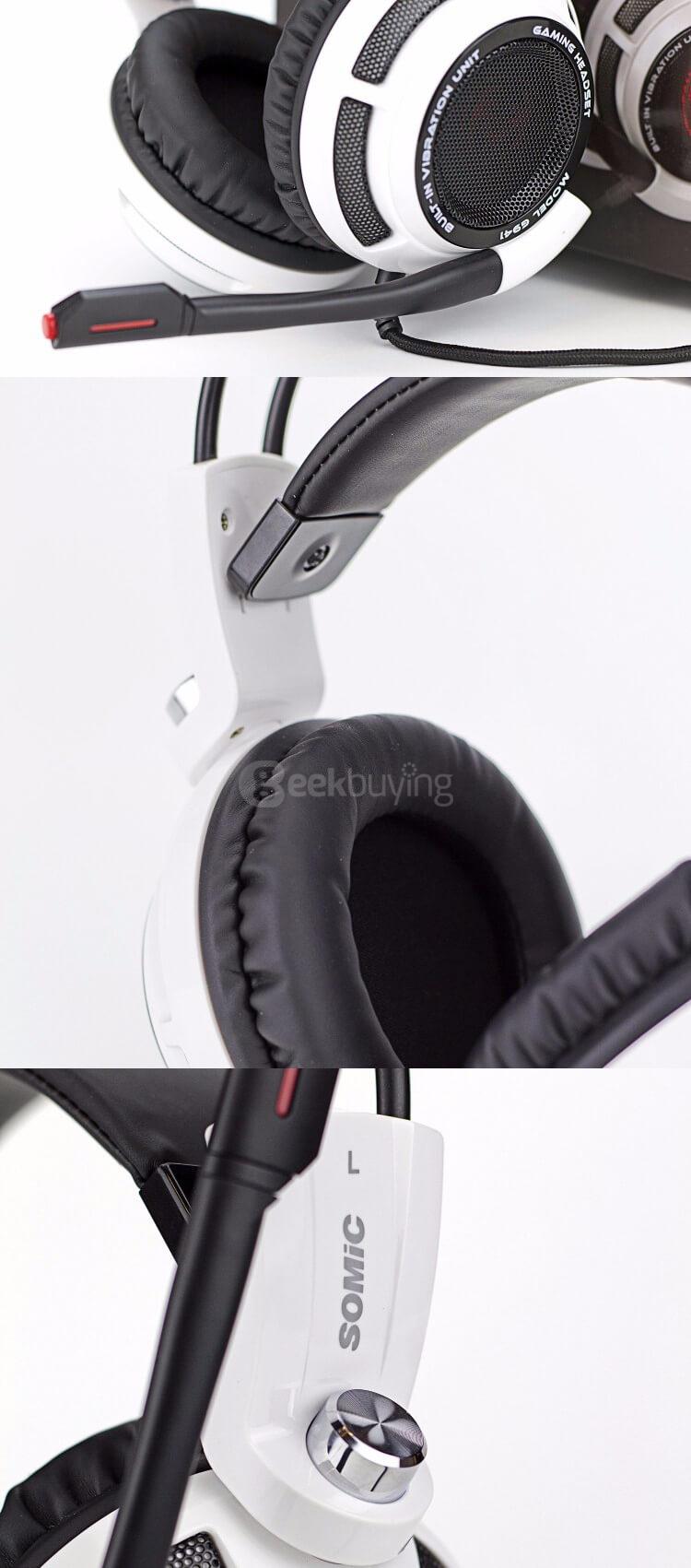 Somic G941 Over-ear Wired Gaming Headsets with MIC Virtual 7.1 Surround Sound Smart Vibration USB Plug - Black