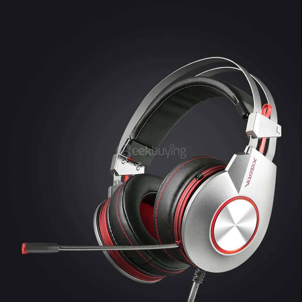 XIBERIA K5U Super Stereo Bass USB7.1 LED Gaming Headsets With Microphone for Computer PC Gamers - Gray