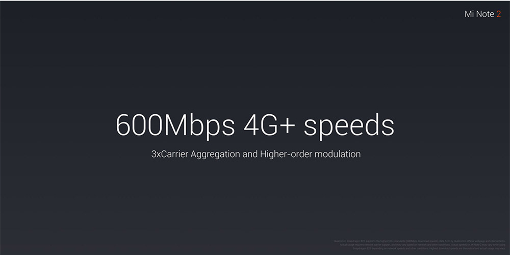 Xiaomi Note 2 5.7inch OLED Curved FHD Screen Android 6.0 OS 4G+ LTE Smartphone Qualcomm Snapdragon 821 4GB 64GB 22.56MP Touch ID NFC 3D Glass Cover - Jet Black